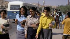 Students walking in Iran