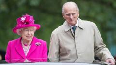 The Queen and Prince Philip at celebrations for the Queen's 90th birthday on the Mall