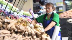 Woman in vegetable market
