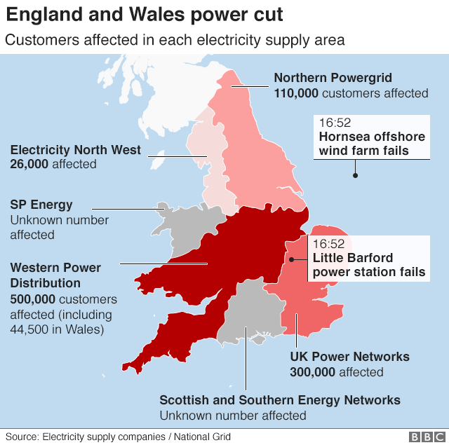 Lightning strike 'partly to blame' for power cut BBC News