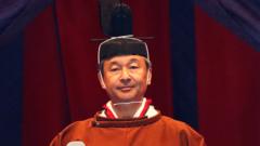 Japan's Emperor Naruhito makes his appearance during a ceremony to proclaim his enthronement to the world