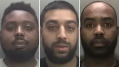 Three mugshots side by side