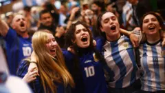 Argentina fans celebrating