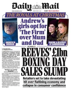 The main headline of the Daily Mail is