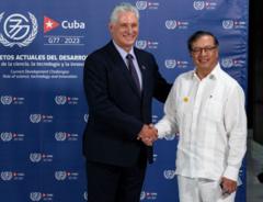 El Presidente de Colombia, Gustavo Petro, junto a Miguel Díaz Canel.