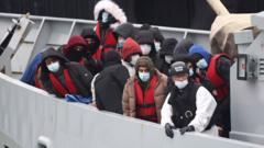 Group of migrants in Dover