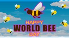 World-bee-day-and-bees-in-sky