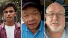 People in (from left) Bangladesh, the Philippines and Northern Ireland talk about the impact of rising oil prices