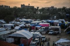 A makeshift camp near the Nasser Hospital in Khan Younis