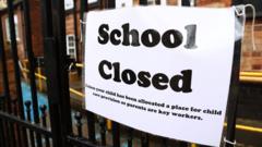 Sign outside a closed West Bridgford Infants School in Nottingham on 30th March 2020