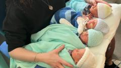 Welcoming rare quadruplets 'an incredible experience', says mum