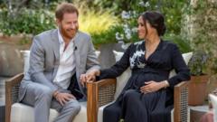 Prince Harry and Meghan, The Duke and Duchess of Sussex, give an interview to Oprah Winfrey