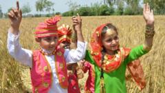 children celebrating Vaisakhi
