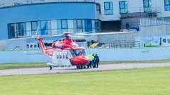 Man airlifted to hospital after getting into difficulty in water