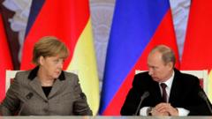 Ангела Меркель и Владимир Путин в 2012 году