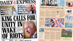 The Papers: ‘King calls for unity’ and ‘medal at last’ for KJT