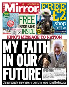 The main headline of the Daily Mirror is