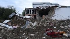 A house destroyed by shelling in Stepanakert, Nagorno-Karabakh