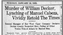 Recorte de prensa del diario The Tampa Times, que recoge los testimonios de allegados de los dos muertos 15 días después del suceso.