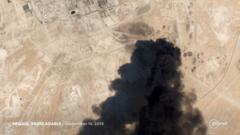Satellite image showing attack on Saudi Aramco facility, 15 September 2019.