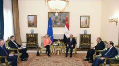 AB liderleri, 7,4 milyar euro’luk göç ve ekonomik destek anlaşması için Mısır’da