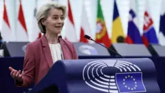 EPA European Commission President Ursula von der Leyen speaks during a debate on preparations for the European Council meeting of 18-19 December