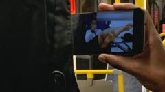 A man watching porn on public transport