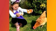 Girl with chicken