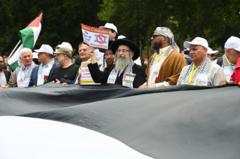 Güney Afrika'nın başkenti Pretoria'da Filistin'e destek gösterisinden bir kare, 5 Aralık 2023