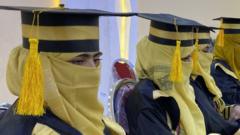 Female students of a private university attend their graduation ceremony, with the attendance of Taliban authorities, in Kandahar, Afghanistan on November 27, 2021.