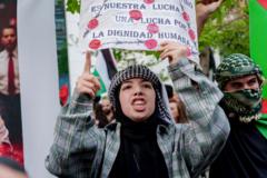 Şili'de 7 Ekim sonrası yapılan bir protesto