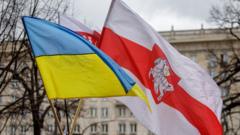 Украинский и белорусский флаги