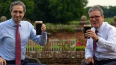 Sir Keir Starmer and Simon Harris meet at Chequers