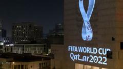 카타르 월드컵 로고 조명
