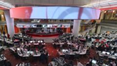 영국 런던 BBC 본사의 뉴스룸