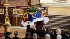 PA Media Coffin of the duchess of Kent at Westminster Cathedral