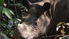 A Sumatran rhino