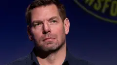 Former US Congressman Eric Swalwell photographed at a union workers forum during his campaign for California governor