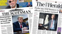 Scotland's papers: Calls for Israel restraint and delays to SNP probe