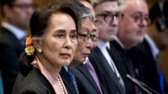 Myanmar"s State Counsellor Aung San Suu Kyi stands before UN"s International Court of Justice on December 10, 2019 in in the Peace Palace of The Hague, at the start of a three-day hearing on Rohingya genocide case