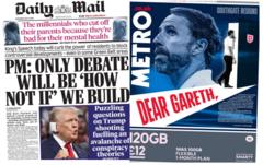 The Papers: ‘Southgate resigns’ and Starmer ‘to take breaks off’ building