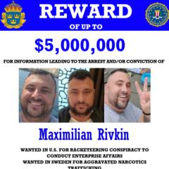 ABD ve İsveç makamları tarafında yakalanması için başına ödül konuşan Maxilimilian Rivkin de Kafes operasyonunda gözaltna alındı.