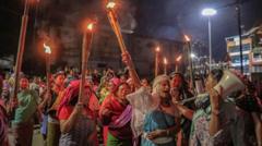 মঙ্গল ও বুধবার ব্যাপক বিক্ষোভ হয় রাজধানী ইম্ফলে