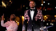 Sheperd Bushiri and im wife Mary during New Year crossover service. FNB Stadium, 31 December, 2019