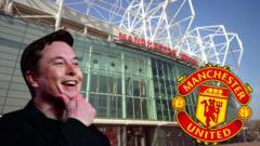 Musk and Old Trafford stadium