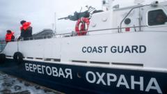 A file picture of the Russian coast guards on an boat