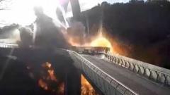 Klitschko bridge in Kyiv at moment of explosion