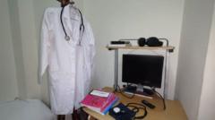 Guardapolvo y otros objetos relativos a la medicina