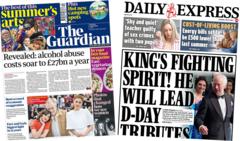 The Papers: Alcohol abuse 'costs £27bn' and 'King's fighting spirit'