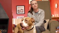 Lins Rautenbach and her American pit bull terrier